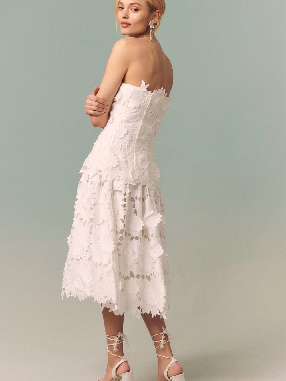 BHLDN Cutwork Twofer Midi Dress - Anthropology